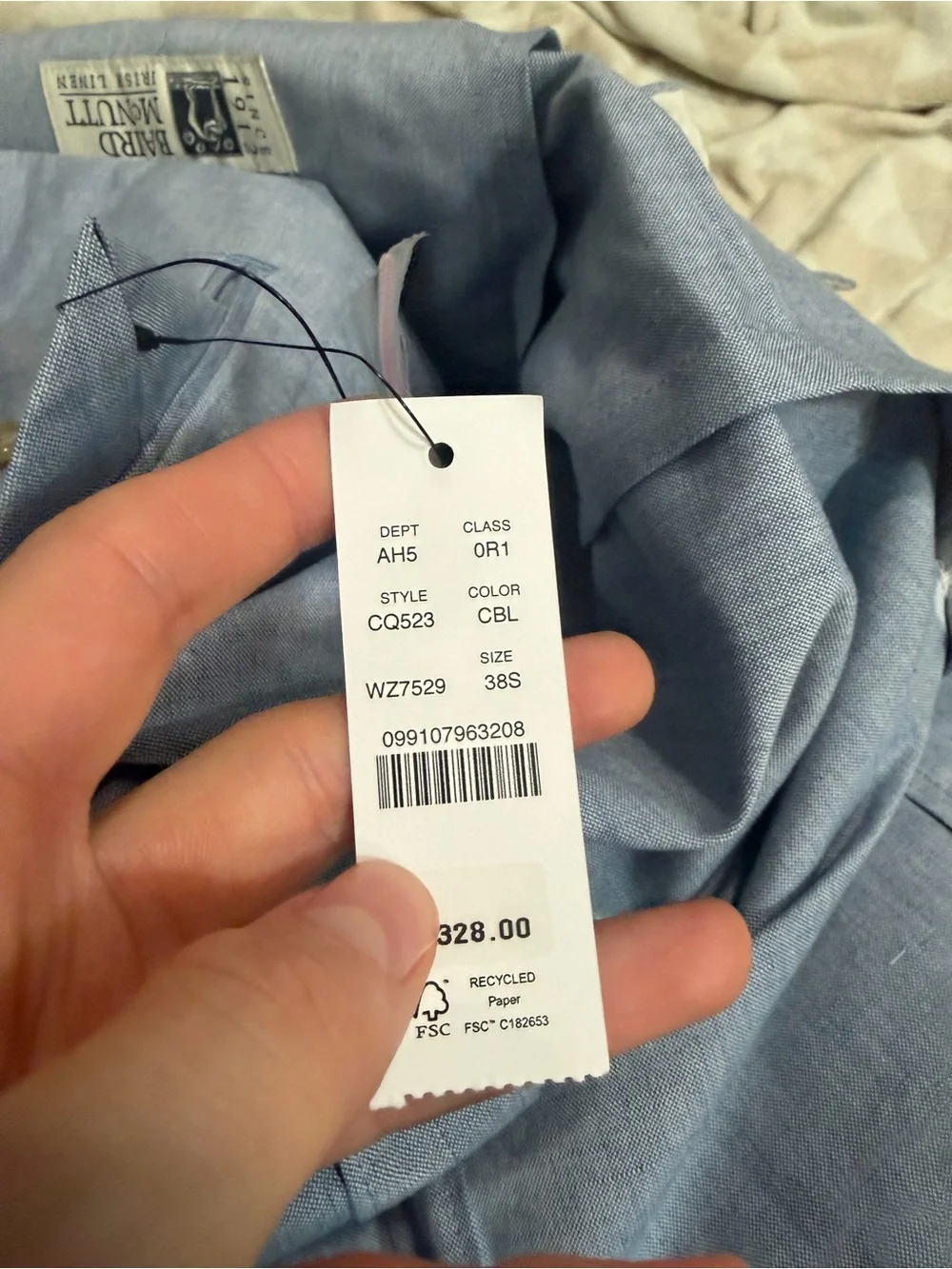 J crew cloud blue Ludlow Slimfit jacket Baird McNutt Irish cotton-linen blend